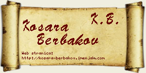 Kosara Berbakov vizit kartica